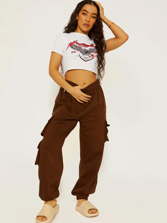 Pursuers Graphic Print Crop Top