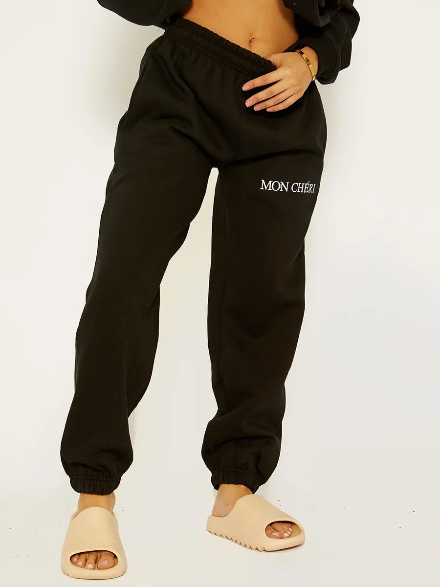 Embroidered Mon Cheri Fleece pants