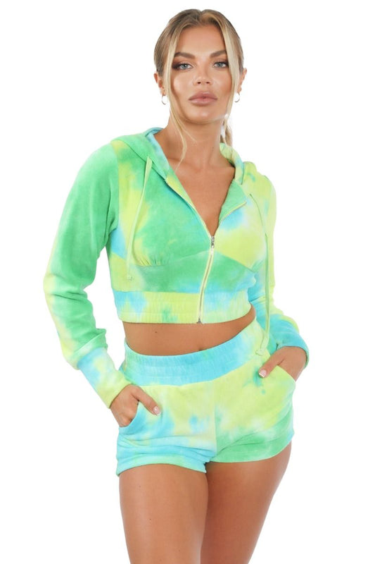 Keylime tie dye Terry two piece set