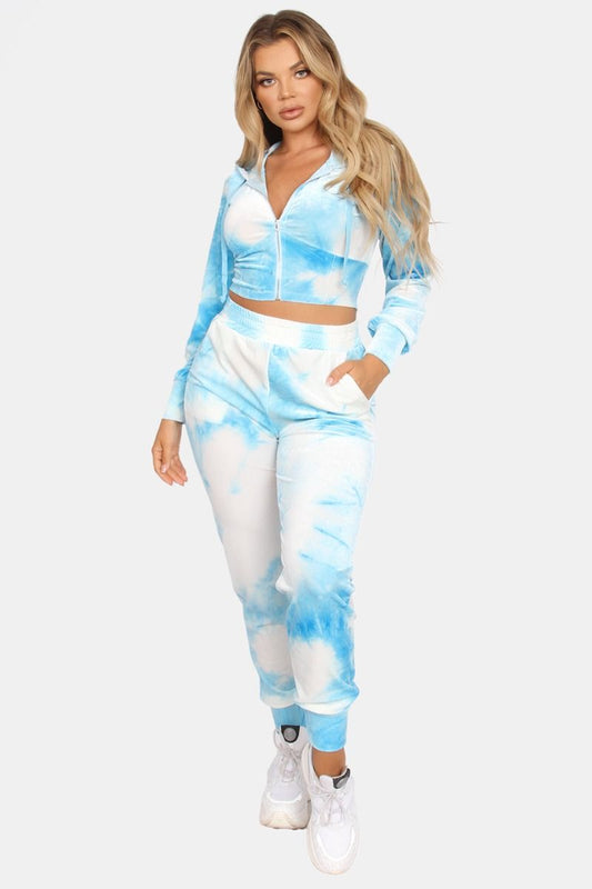 Velvet track set skye tie dye