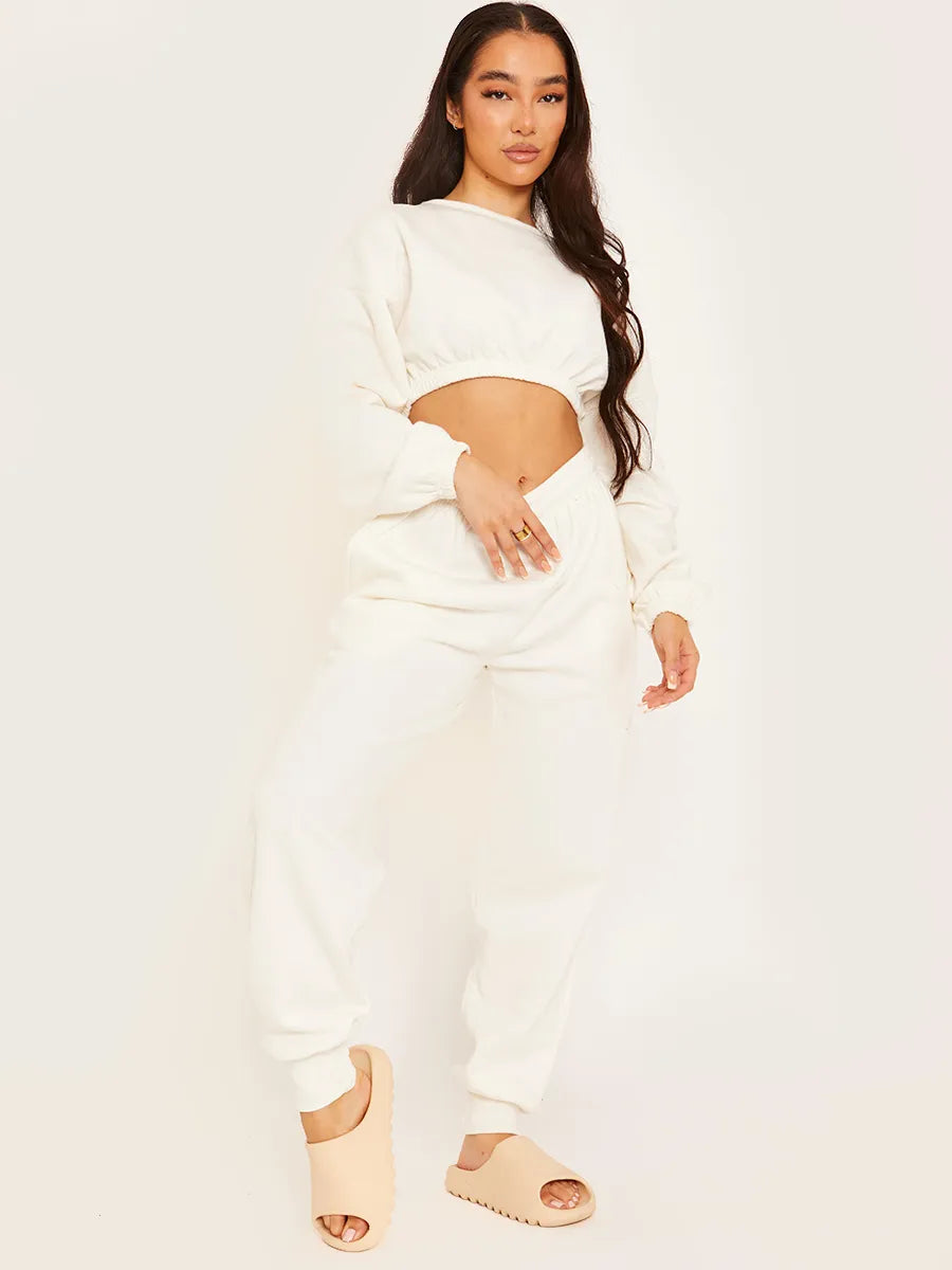 Oversized Fleeced Crop Top & Jogger