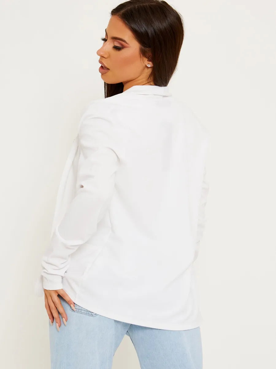Textured Open Blazer