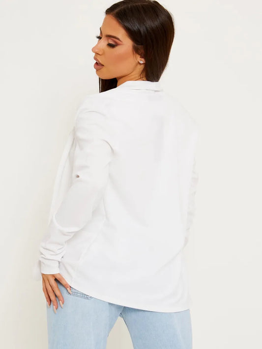 Textured Open Blazer
